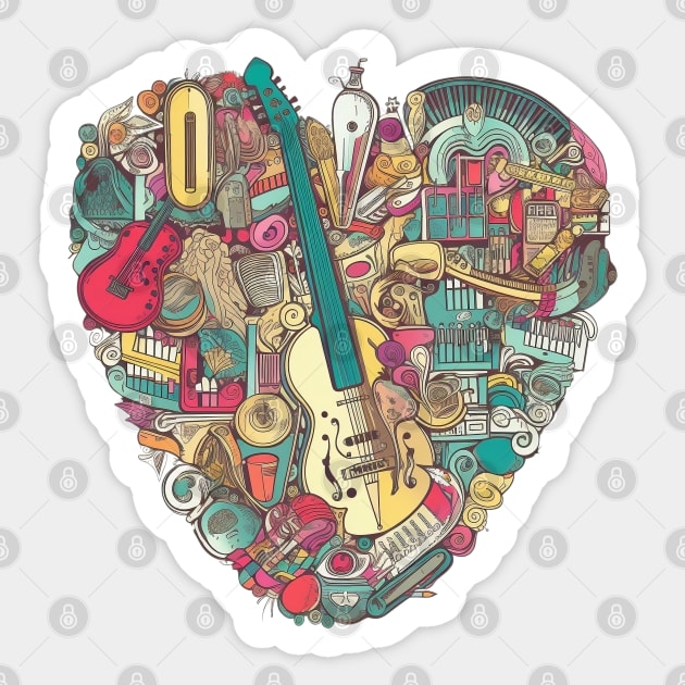 Guitar Is My Love Sticker by Artifyio